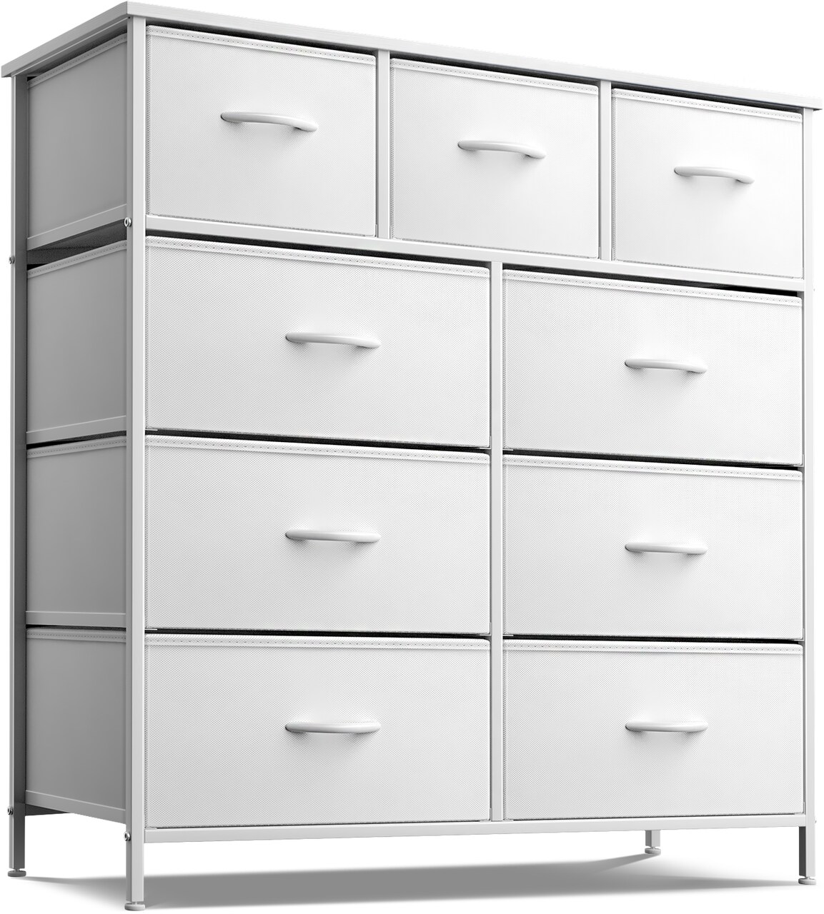 Sorbus Dresser with 9 Drawers - Furniture Storage Chest Tower Unit for Bedroom, Closet, etc - Steel Frame, Wood Top, Fabric Bins